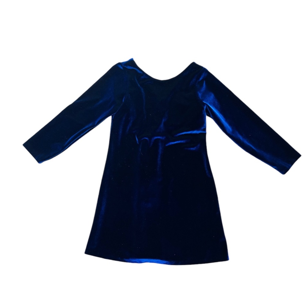 Susanne Lively Designs Long Sleeve Blue Velvet Dress